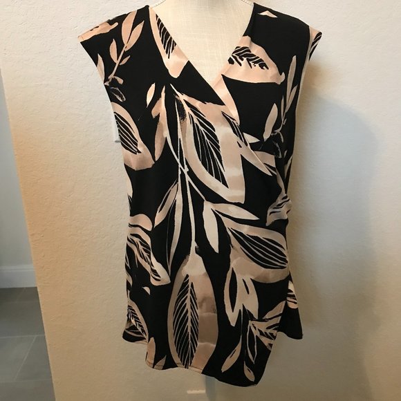 Alfani Tops - ALFANI | Watercolor Palm Wrap - Top S & M